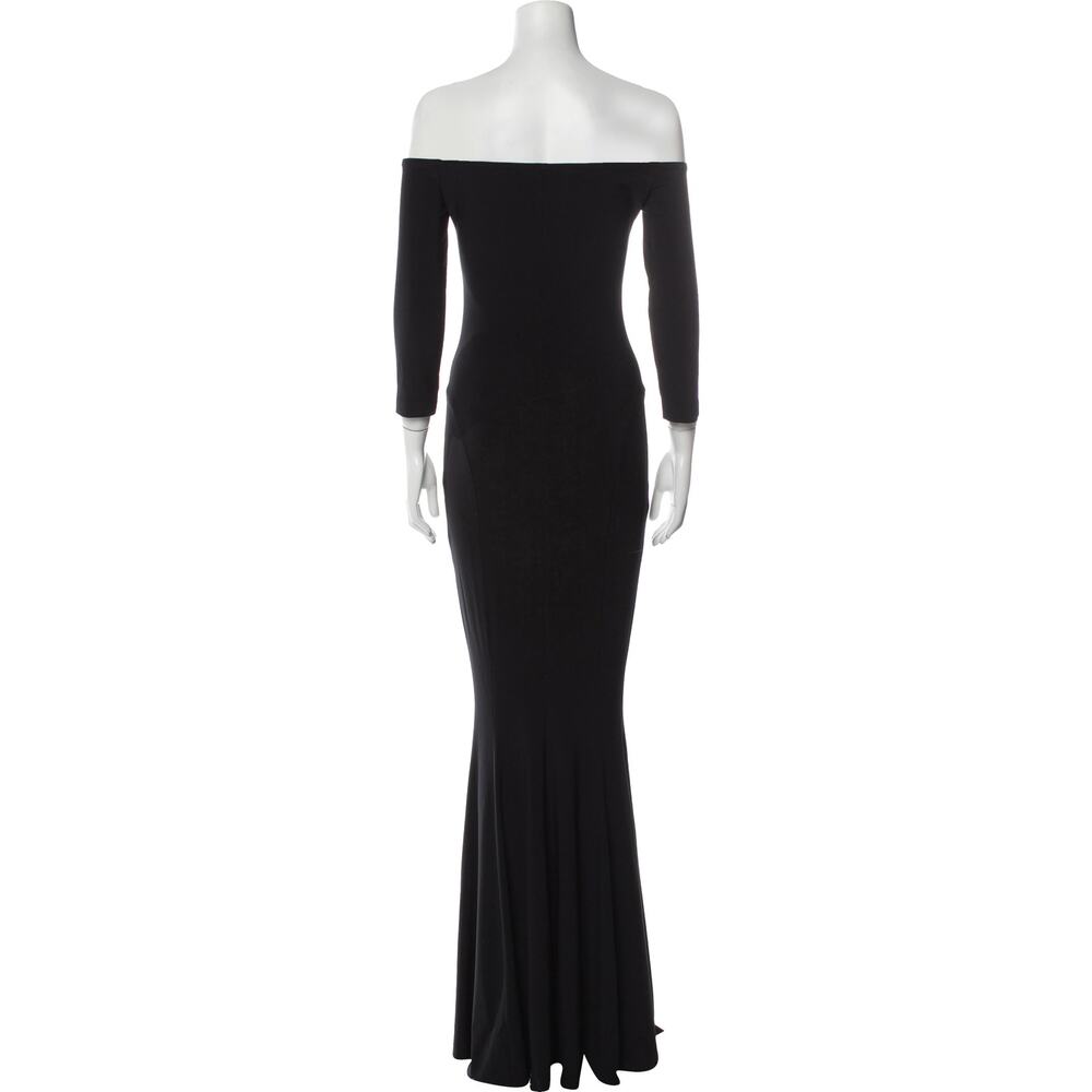Norma Kamali Off Shoulder Fishtail Gown Maxi Black - S - Picture 3 of 6